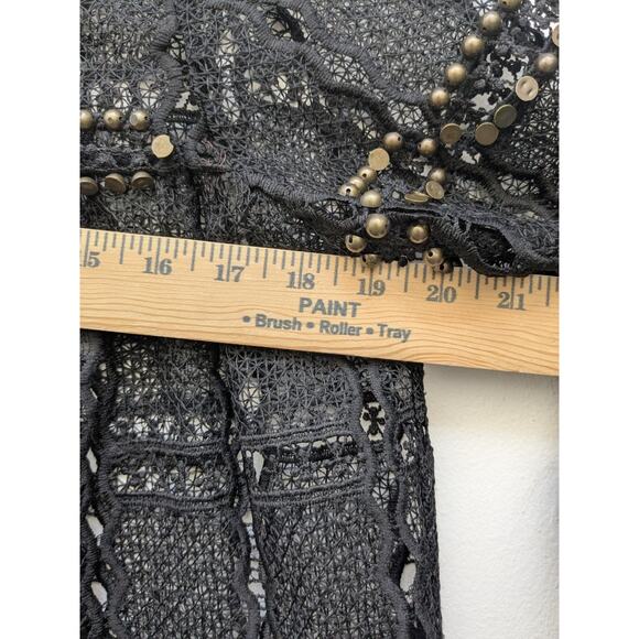 Anthropologie Maeve Auralis Black Studded Grunge Lace Blouse Size Small - Picture 11 of 13